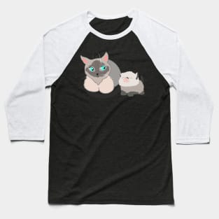 Mother cat and kitten siamese cats Baseball T-Shirt